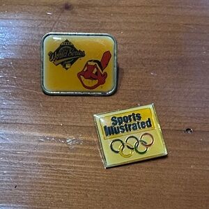 CLEVELAND INDIANS 1995 World Series Pin & Vintage Sports Illustrated Olympic Pin